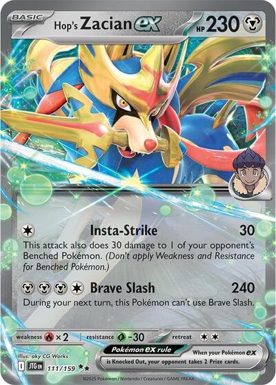 Hop's Zacian ex - 111/159 (JTG) #111/159 Double Rare (Holofoil Near Mint) SV09: Journey Together Pokemon: 2025