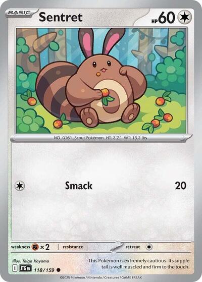 Sentret (JTG) #118/159 Common (Near Mint) SV09: Journey Together Pokemon: 2025