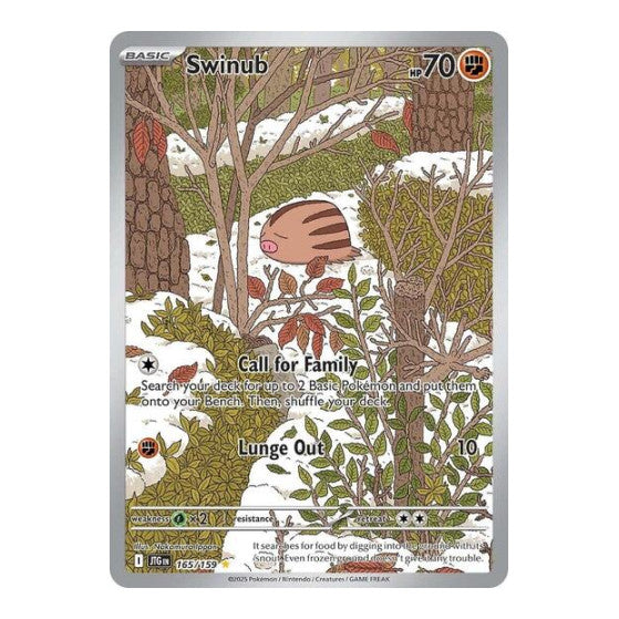 Swinub - 165/159 (JTG) #165/159 Illustration Rare (Holofoil Near Mint) SV09: Journey Together Pokemon: 2025