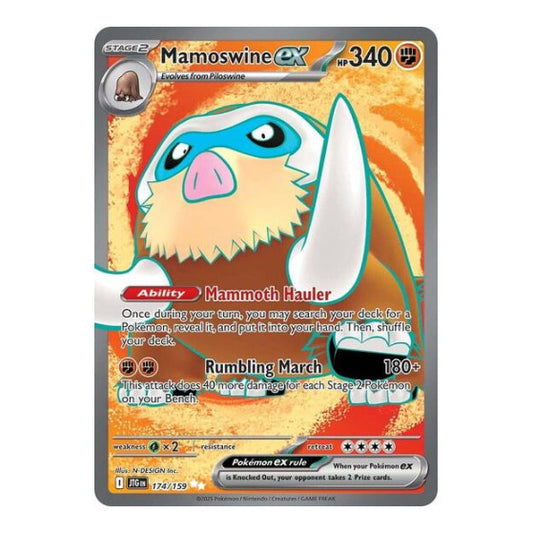 Mamoswine ex - 174/159 (JTG) #174/159 Ultra Rare (Holofoil Near Mint) SV09: Journey Together Pokemon: 2025