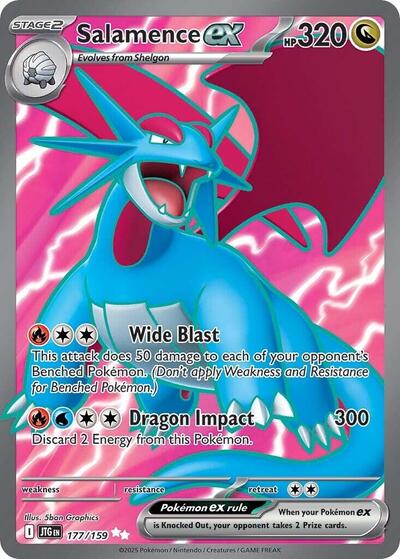 Salamence ex 177 159 (JTG) #177/159 Ultra Rare (Holofoil Near Mint) SV09: Journey Together Pokemon: 2025