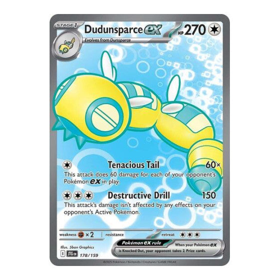 Dudunsparce ex - 178/159 (JTG) #178/159 Ultra Rare (Holofoil Near Mint) SV09: Journey Together Pokemon: 2025