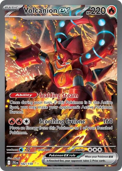 Volcanion ex 182 159 (JTG) #182/159 Special Illustration Rare (Holofoil Near Mint) SV09: Journey Together Pokemon: 2025