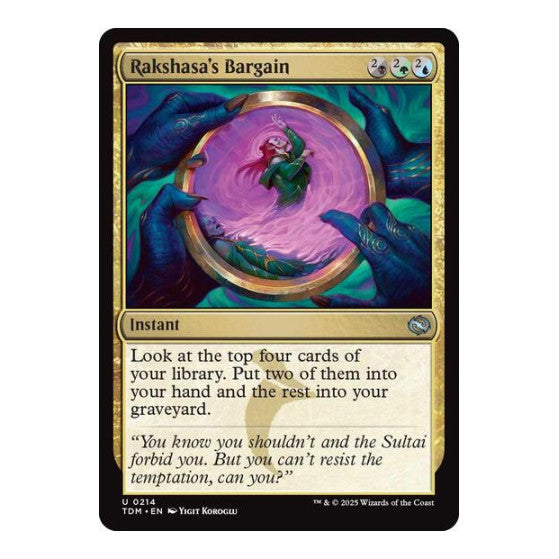Rakshasa's Bargain (TDM) #214 Uncommon (Lightly Played) Tarkir: Dragonstorm Magic: The Gathering: 2025