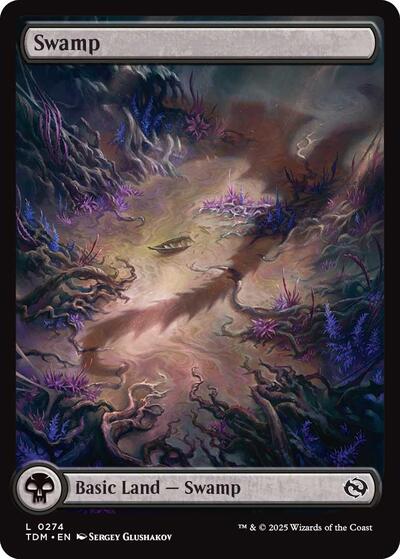 Swamp 0274 (TDM) #274 Land (Foil Near Mint) Tarkir: Dragonstorm Magic: The Gathering: 2025