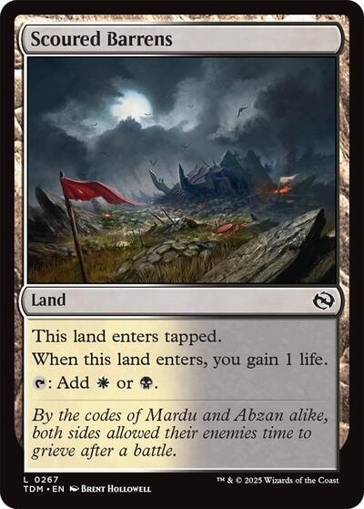 Scoured Barrens (TDM) #267 Land (Lightly Played) Tarkir: Dragonstorm Magic: The Gathering: 2025