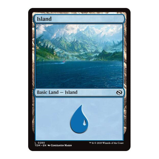 Island (0280) (TDM) #280 Land (Foil Lightly Played) Tarkir: Dragonstorm Magic: The Gathering: 2025