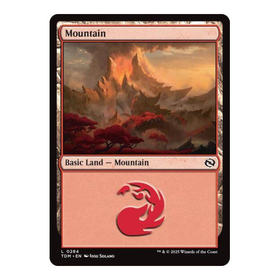 Mountain (0284) (TDM) #284 Land (Foil Lightly Played) Tarkir: Dragonstorm Magic: The Gathering: 2025