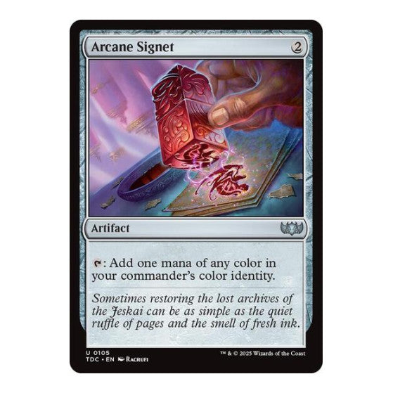 Arcane Signet (TDC) #105 Uncommon (Near Mint) Commander: Tarkir: Dragonstorm Magic: The Gathering: 2025