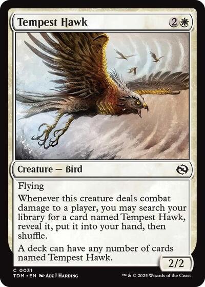 Tempest Hawk (TDM) #31 Common (Damaged) Tarkir: Dragonstorm Magic: The Gathering: 2025
