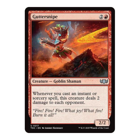 Guttersnipe (TDC) #217 Uncommon (Lightly Played) Commander: Tarkir: Dragonstorm Magic: The Gathering: 2025