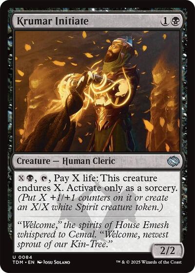 Krumar Initiate (TDM) #84 Uncommon (Lightly Played) Tarkir: Dragonstorm Magic: The Gathering: 2025