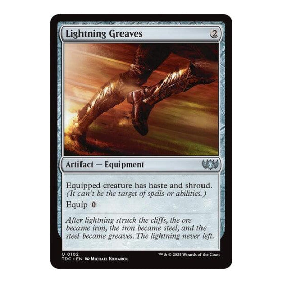 Lightning Greaves (TDC) #102 Uncommon (Lightly Played) Commander: Tarkir: Dragonstorm Magic: The Gathering: 2025