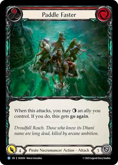 Paddle Faster () #SEA054 Rare (Lightly Played) High Seas Flesh and Blood TCG: 2025