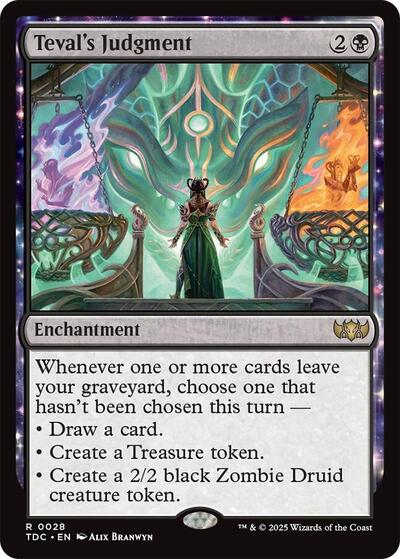 Tevals Judgment (TDC) #28 Rare (Near Mint) Commander: Tarkir: Dragonstorm Magic: The Gathering: 2025
