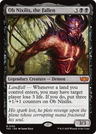 Ob Nixilis the Fallen (TDC) #192 Mythic Rare (Near Mint) Commander: Tarkir: Dragonstorm Magic: The Gathering: 2025