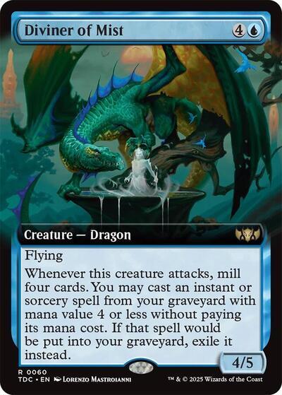 Diviner of Mist Extended Art (TDC) #60 Rare (Lightly Played) Commander: Tarkir: Dragonstorm Magic: The Gathering: 2025
