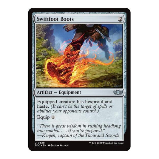 Swiftfoot Boots (TDC) #328 Uncommon (Near Mint) Commander: Tarkir: Dragonstorm Magic: The Gathering: 2025
