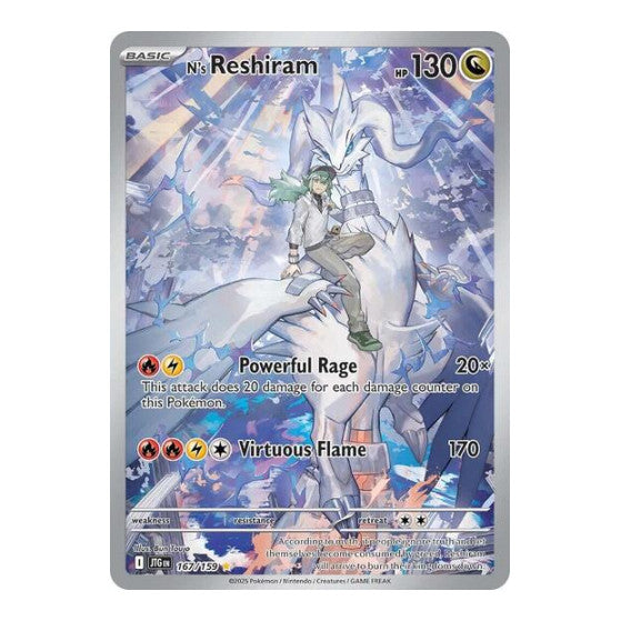 N's Reshiram - 167/159 (JTG) #167/159 Illustration Rare (Holofoil Near Mint) SV09: Journey Together Pokemon: 2025