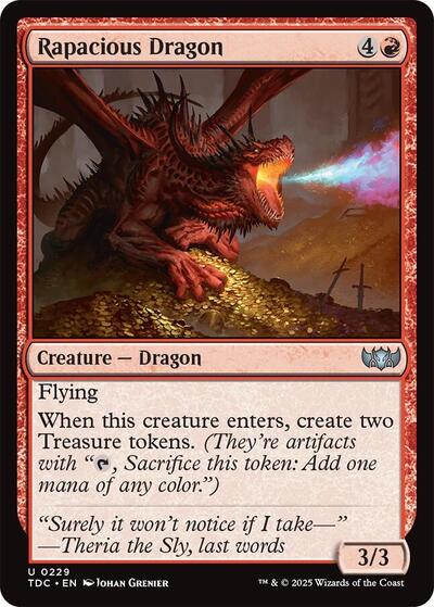 Rapacious Dragon (TDC) #229 Uncommon (Lightly Played) Commander: Tarkir: Dragonstorm Magic: The Gathering: 2025