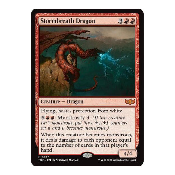 Stormbreath Dragon (TDC) #237 Mythic Rare (Lightly Played) Commander: Tarkir: Dragonstorm Magic: The Gathering: 2025