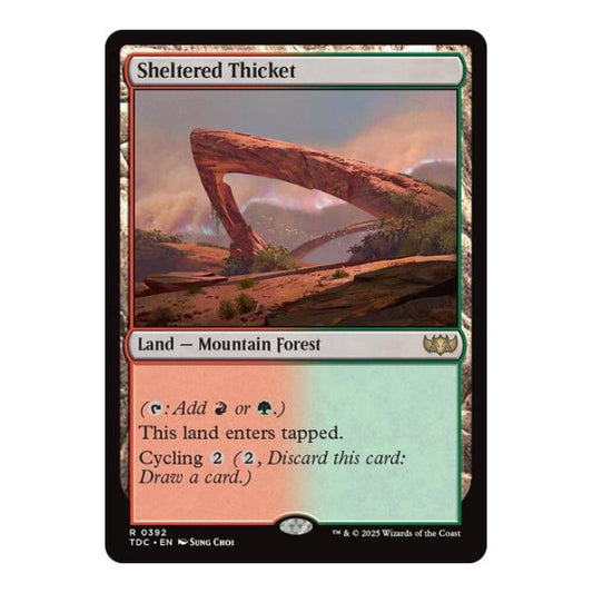 Sheltered Thicket (TDC) #392 Rare (Lightly Played) Commander: Tarkir: Dragonstorm Magic: The Gathering: 2025
