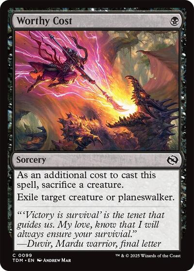 2025 Magic: Tarkir: Dragonstorm (TDM) - Worthy Cost (#99, Common) (Lightly Played)