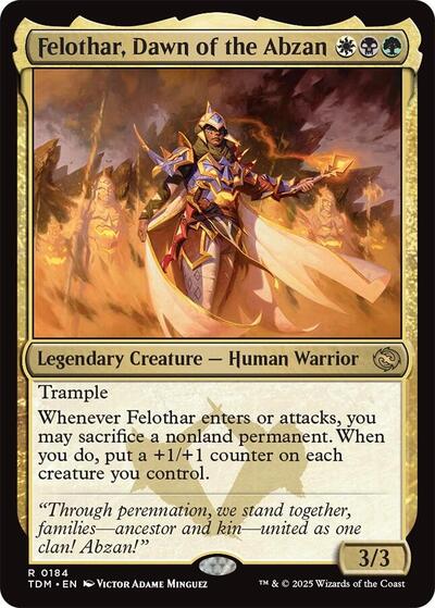 Felothar Dawn of the Abzan (TDM) #184 Rare (Near Mint) Tarkir: Dragonstorm Magic: The Gathering: 2025