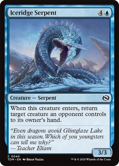 2025 Magic: Tarkir: Dragonstorm (TDM) - Iceridge Serpent (#49, Common)
