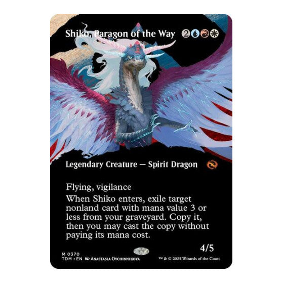 Shiko, Paragon of the Way (Borderless) (TDM) #370 Mythic Rare (Near Mint) Tarkir: Dragonstorm Magic: The Gathering: 2025