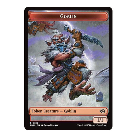 Goblin // Warrior Double-Sided Token (TDM) #12 // 13 Token (Foil Near Mint) Tarkir: Dragonstorm Magic: The Gathering: 2025