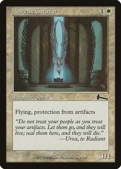 Angelic Curator (ULG) #1 Common (Moderately Played) Urza's Legacy Magic: The Gathering: 1999
