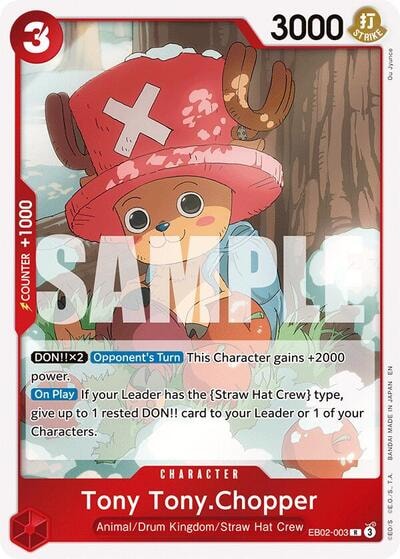 Tony Tony.Chopper (EB-02) #EB02-003 Rare (Foil Lightly Played) Extra Booster: Anime 25th Collection One Piece Card Game: 2025