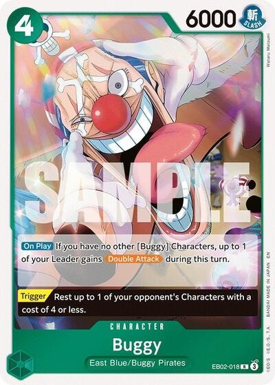 Buggy (EB-02) #EB02-018 Rare (Foil Lightly Played) Extra Booster: Anime 25th Collection One Piece Card Game: 2025