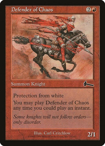 Defender of Chaos (ULG) #75 Common (Lightly Played) Urza's Legacy Magic: The Gathering: 1999