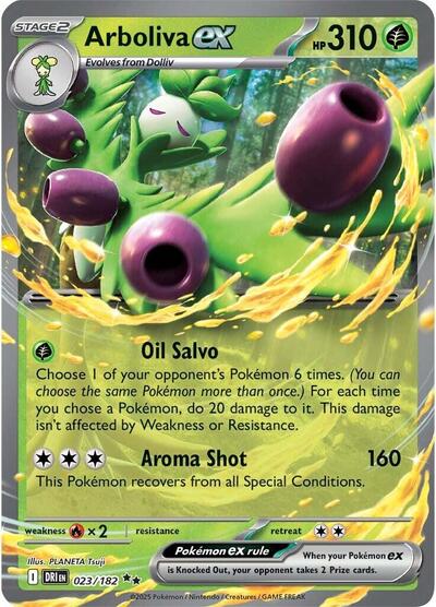 Arboliva ex (DRI) #023/182 Double Rare (Holofoil Near Mint) SV10: Destined Rivals Pokemon: 2025