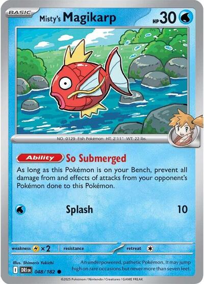 Mistys Magikarp (DRI) #048/182 Common (Reverse Holofoil Lightly Played) SV10: Destined Rivals Pokemon: 2025