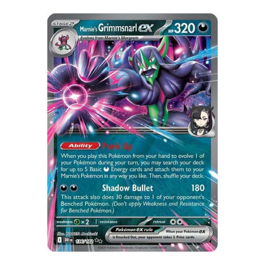 Marnie's Grimmsnarl ex (DRI) #136/182 Double Rare (Holofoil Near Mint) SV10: Destined Rivals Pokemon: 2025