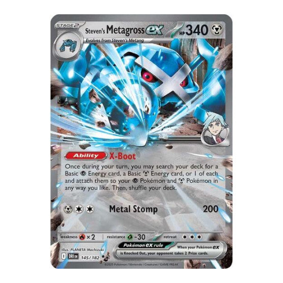 Steven's Metagross ex (DRI) #145/182 Double Rare (Holofoil Near Mint) SV10: Destined Rivals Pokemon: 2025