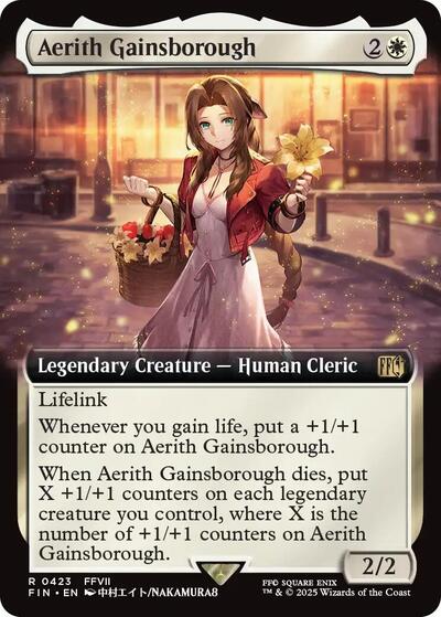 Aerith Gainsborough Extended Art (FIN) #423 Rare (Near Mint) FINAL FANTASY Magic: The Gathering: 2025
