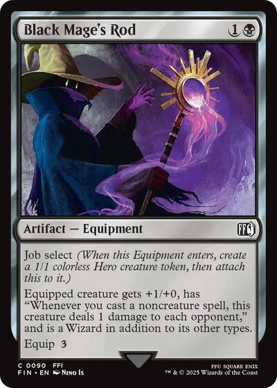Black Mages Rod (FIN) #90 Common (Lightly Played) FINAL FANTASY Magic: The Gathering: 2025