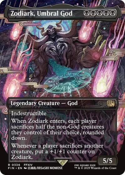 Zodiark, Umbral God (Borderless) (FIN) #336 Rare (Lightly Played) FINAL FANTASY Magic: The Gathering: 2025