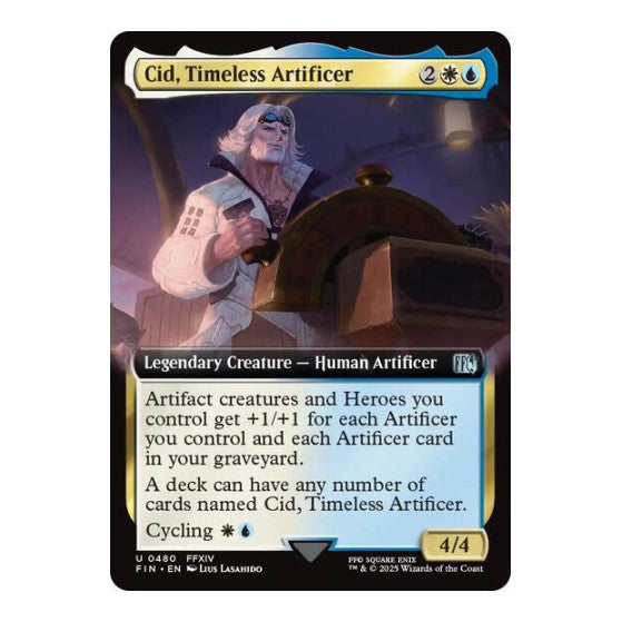 Cid, Timeless Artificer (Extended Art) (FIN) #480 Uncommon (Foil Near Mint) FINAL FANTASY Magic: The Gathering: 2025