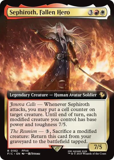 2025 Magic: Commander: FINAL FANTASY (FIC) - Sephiroth Fallen Hero Extended Art (#182, Rare) (, Lightly Played)