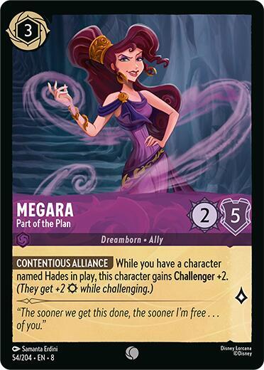 Megara - Part of the Plan (8) #54/204 Common (Near Mint) Reign of Jafar Disney Lorcana: 2025