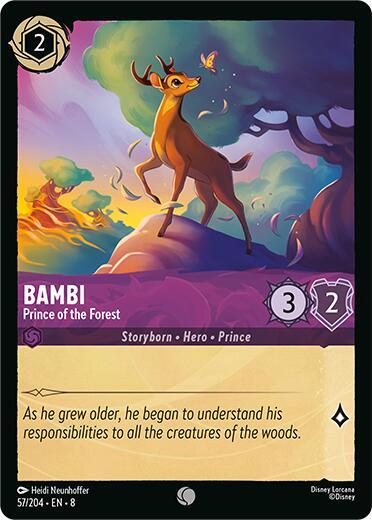 Bambi - Prince of the Forest (8) #57/204 Common (Near Mint) Reign of Jafar Disney Lorcana: 2025