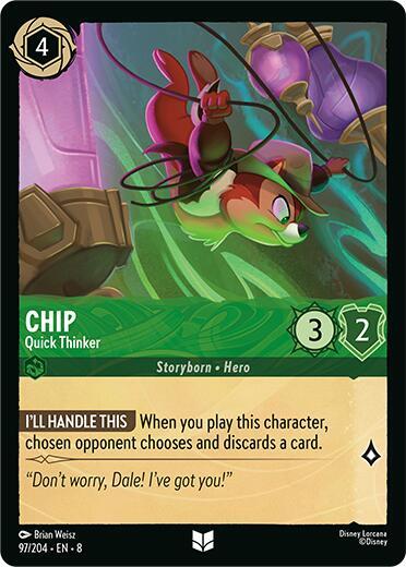 Chip - Quick Thinker (8) #97/204 Uncommon (Near Mint) Reign of Jafar Disney Lorcana: 2025