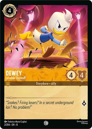 Dewey - Lovable Showoff (8) #2/204 Common (Near Mint) Reign of Jafar Disney Lorcana: 2025