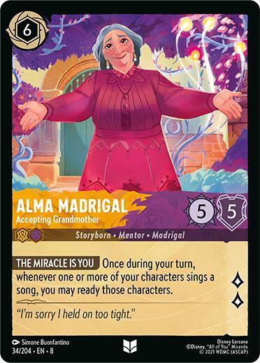 Alma Madrigal - Accepting Grandmother (8) #34/204 Uncommon (Near Mint) Reign of Jafar Disney Lorcana: 2025