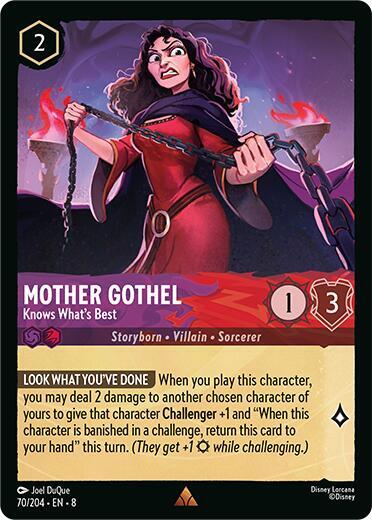 Mother Gothel - Knows What's Best (8) #70/204 Rare (Near Mint) Reign of Jafar Disney Lorcana: 2025